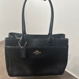 Coach Black Tote with Gold Hardware